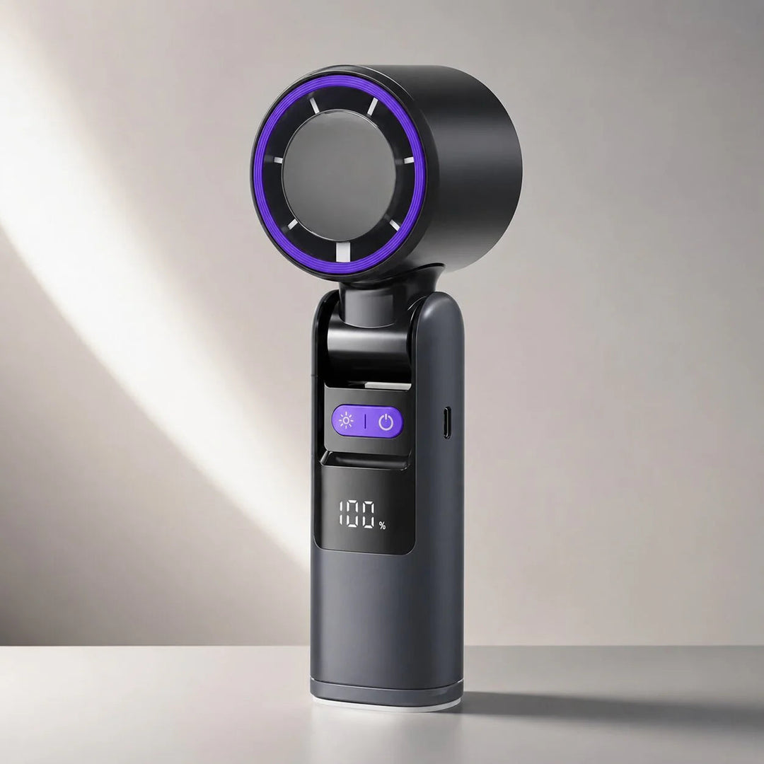 Rechargeable Handheld Fan with Flashlight