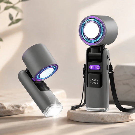 Rechargeable Handheld Fan with Flashlight