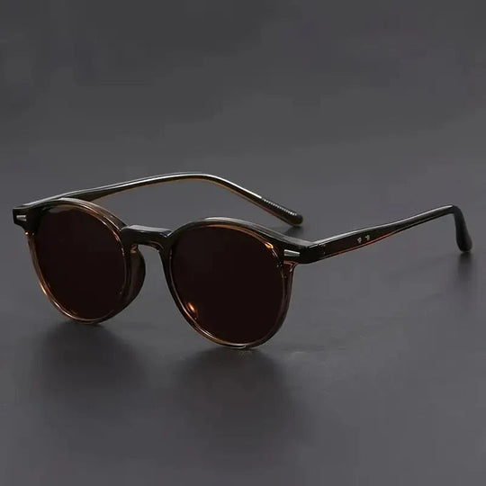 Men's Round Retro Sunglasses – Lightweight Tortoise Frame