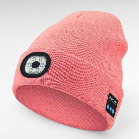 LED Bluetooth Beanie with Built-In Headphones & Light