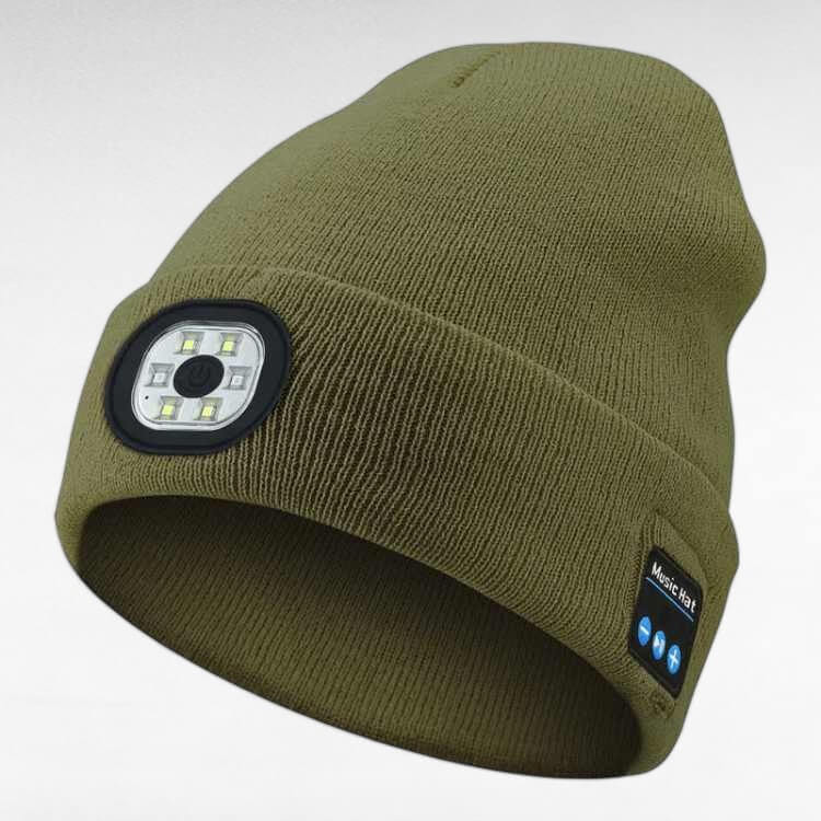 LED Bluetooth Beanie with Built-In Headphones & Light
