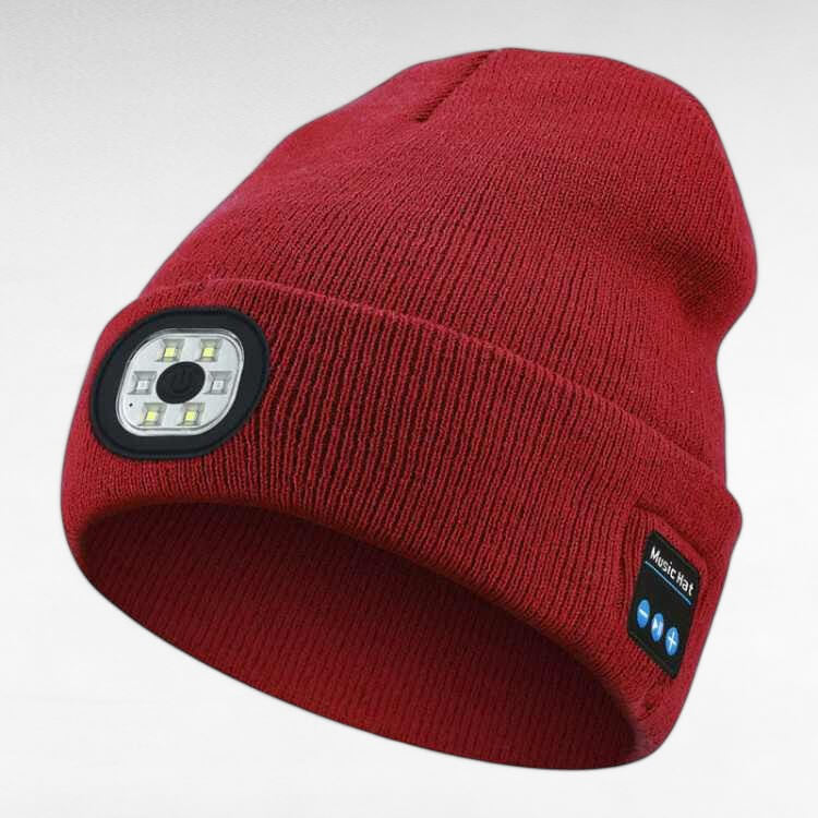 LED Bluetooth Beanie with Built-In Headphones & Light