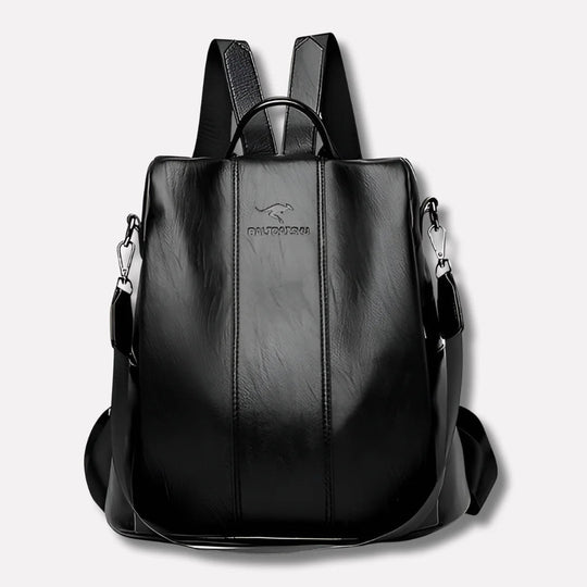 Women's Anti-Theft Leather Backpack, Compact