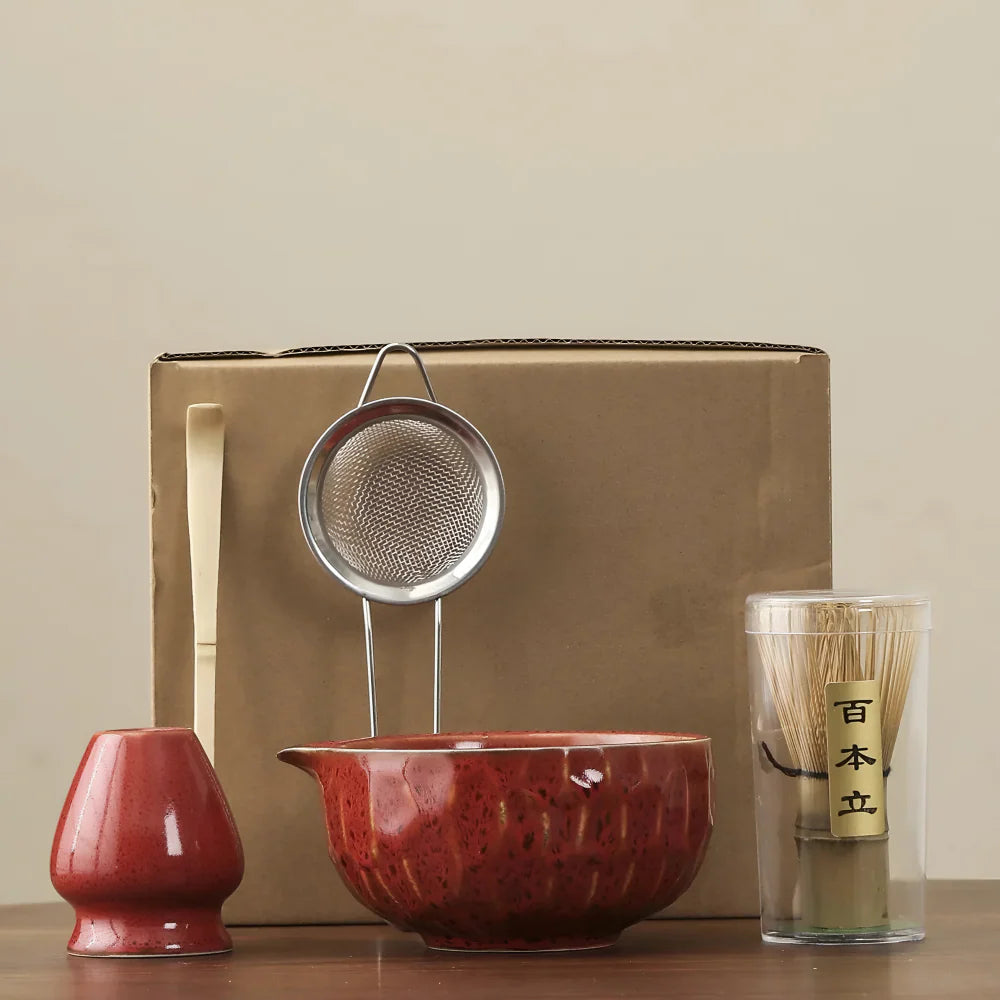5-Piece Matcha Set - Ceramic Bowl & Bamboo Accessories