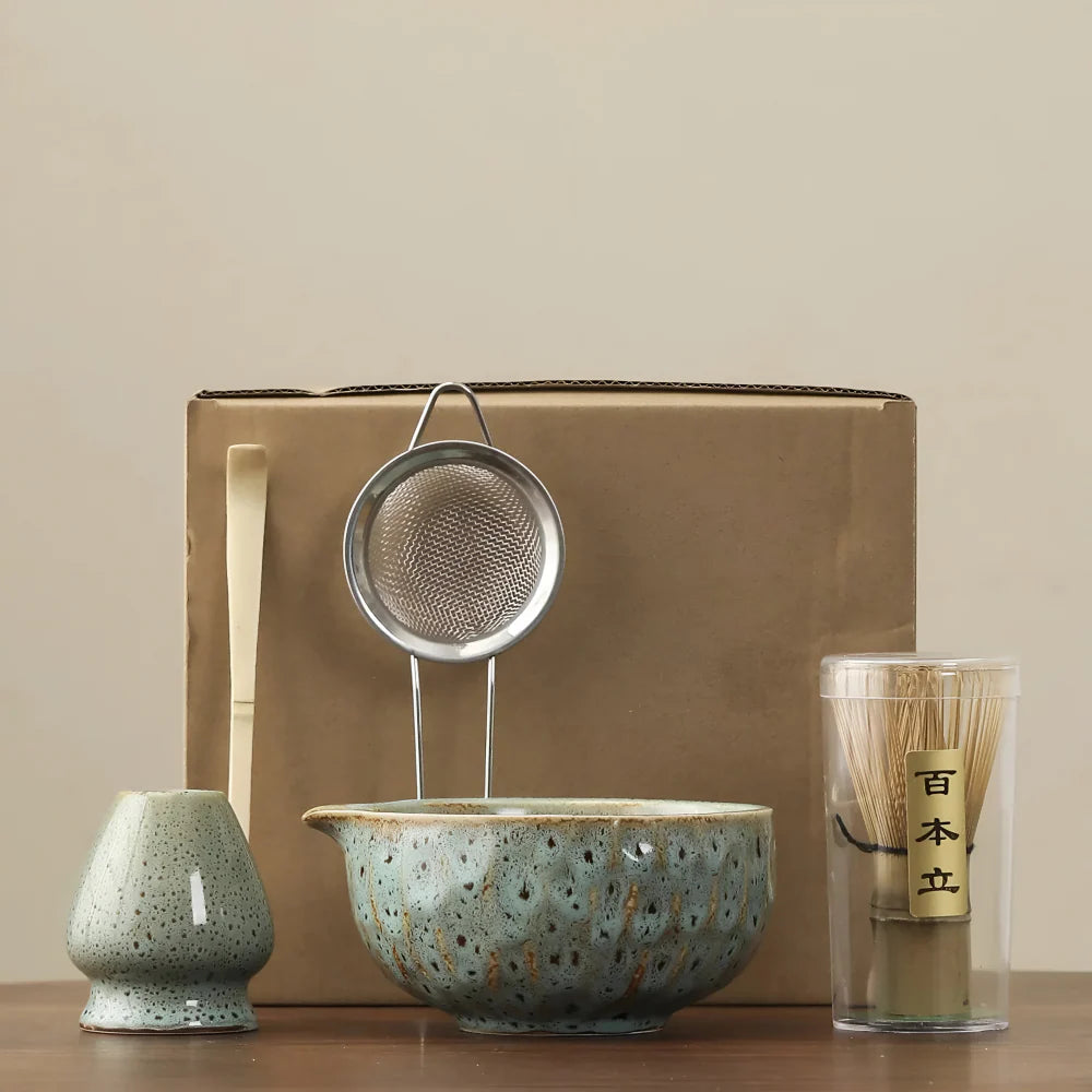 5-Piece Matcha Set - Ceramic Bowl & Bamboo Accessories