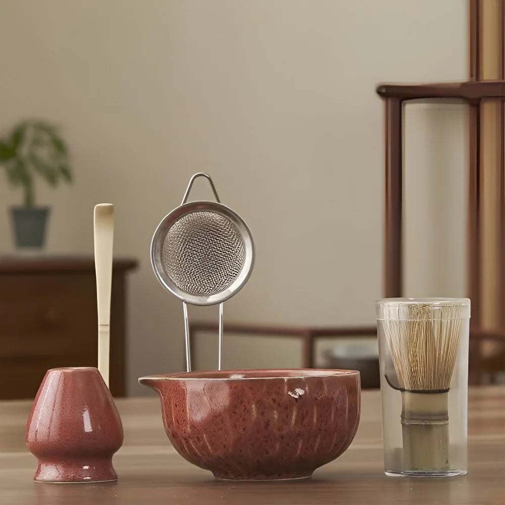 5-Piece Matcha Set - Ceramic Bowl & Bamboo Accessories