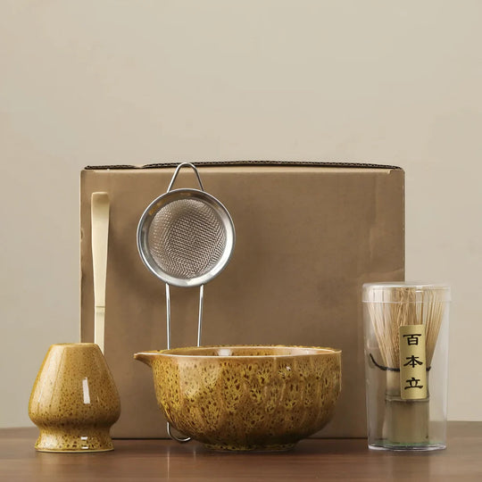 5-Piece Matcha Set - Ceramic Bowl & Bamboo Accessories