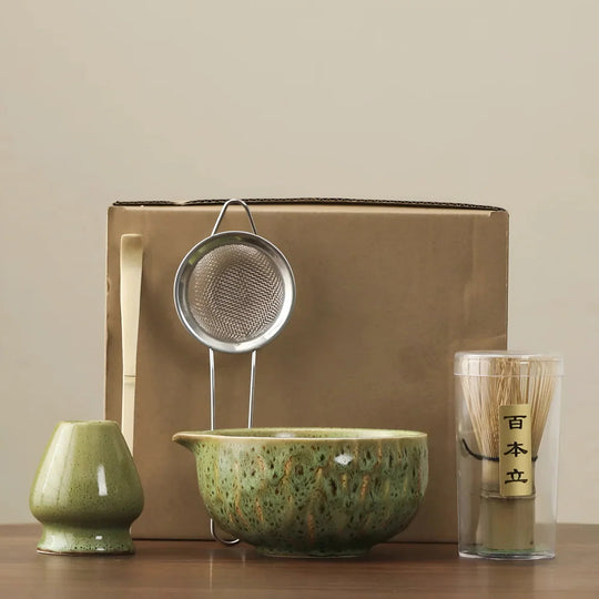5-Piece Matcha Set - Ceramic Bowl & Bamboo Accessories