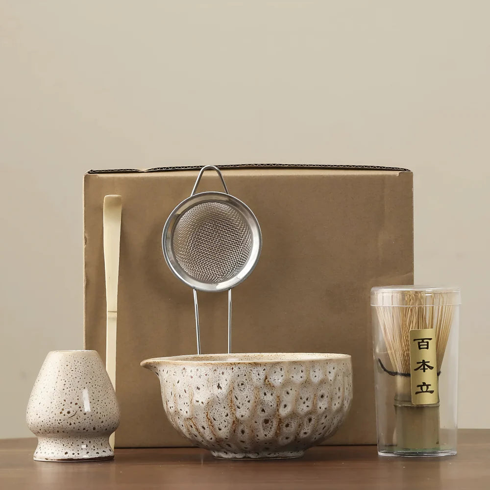 5-Piece Matcha Set - Ceramic Bowl & Bamboo Accessories