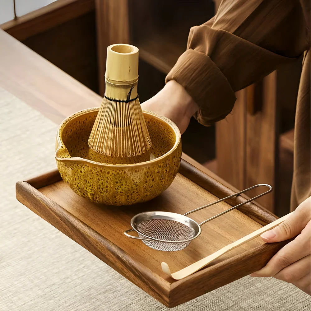 5-Piece Matcha Set - Ceramic Bowl & Bamboo Accessories