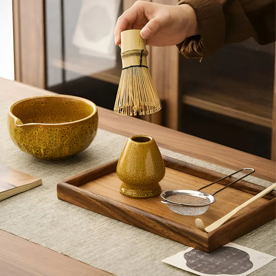 5-Piece Matcha Set - Ceramic Bowl & Bamboo Accessories