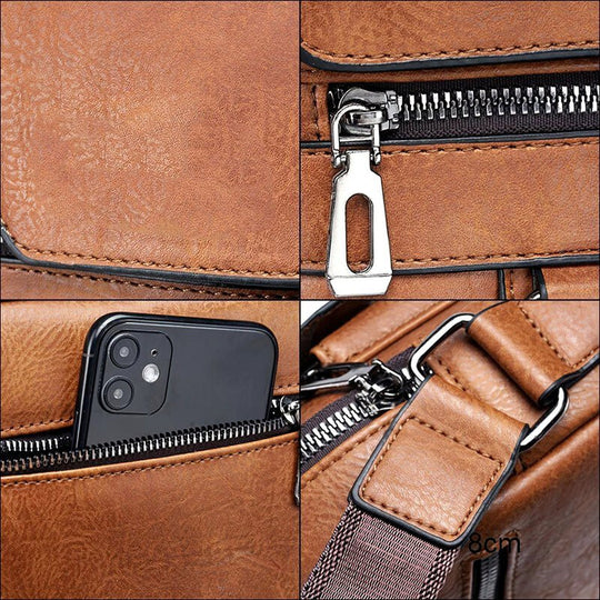 Small Leather Crossbody Bag for Men