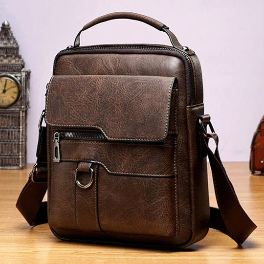 Small Leather Crossbody Bag for Men