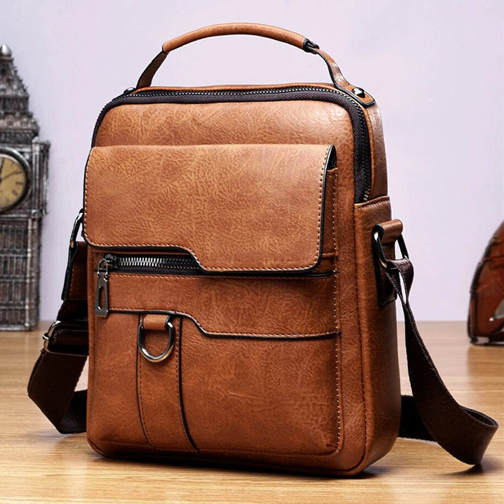 Small Leather Crossbody Bag for Men