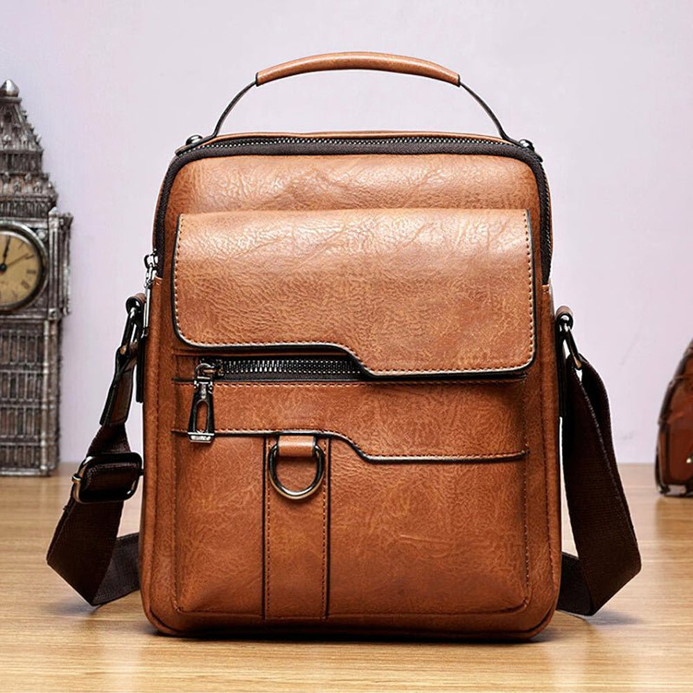 Small Leather Crossbody Bag for Men