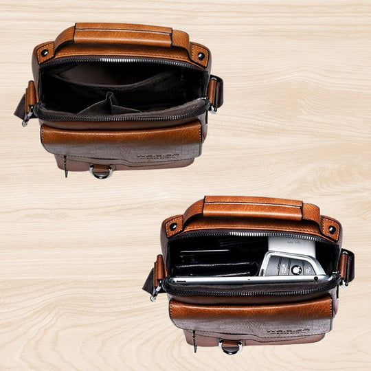 Small Leather Crossbody Bag for Men