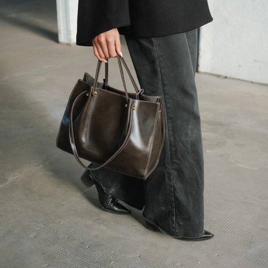 Vegan Leather Shopper Bag – Handmade, Durable & Spacious