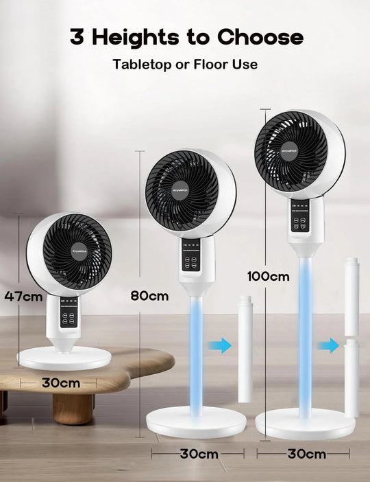 Adjustable Tripod Fan with 3D Oscillation - Whisper Quiet