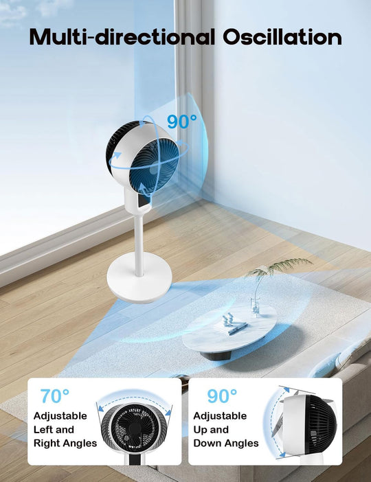 Adjustable Tripod Fan with 3D Oscillation - Whisper Quiet