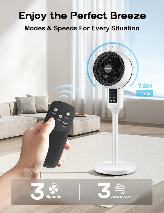 Adjustable Tripod Fan with 3D Oscillation - Whisper Quiet