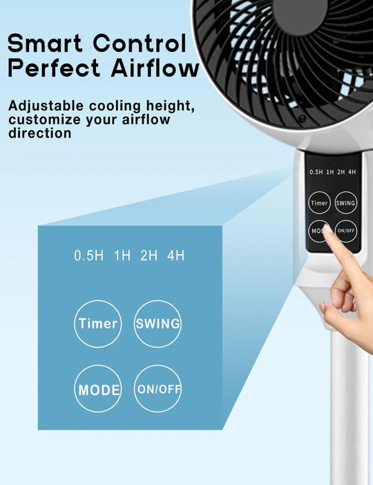Adjustable Tripod Fan with 3D Oscillation - Whisper Quiet