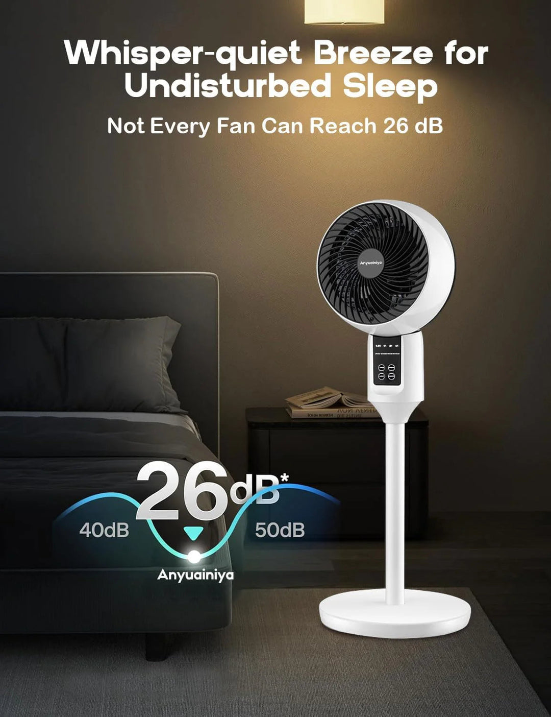 Adjustable Tripod Fan with 3D Oscillation - Whisper Quiet