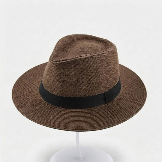 Handwoven Panama Fedora Straw Hat with UPF Sun Protection