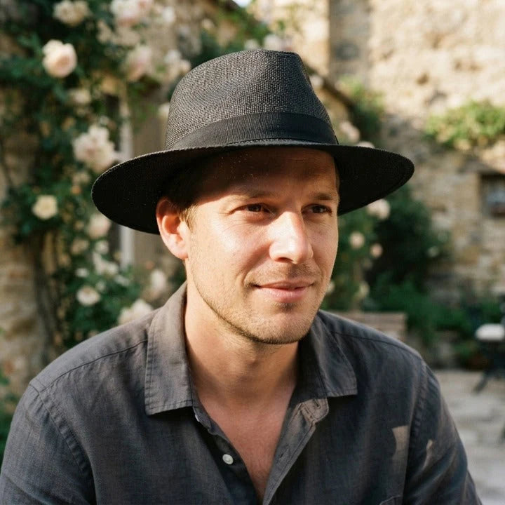 Handwoven Panama Fedora Straw Hat with UPF Sun Protection
