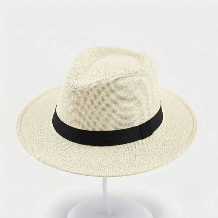 Handwoven Panama Fedora Straw Hat with UPF Sun Protection