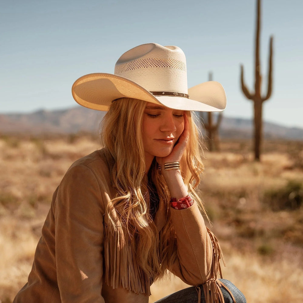 Straw Cowboy Hat – Ventilated with Leather Band