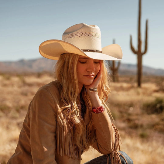 Straw Cowboy Hat – Ventilated with Leather Band