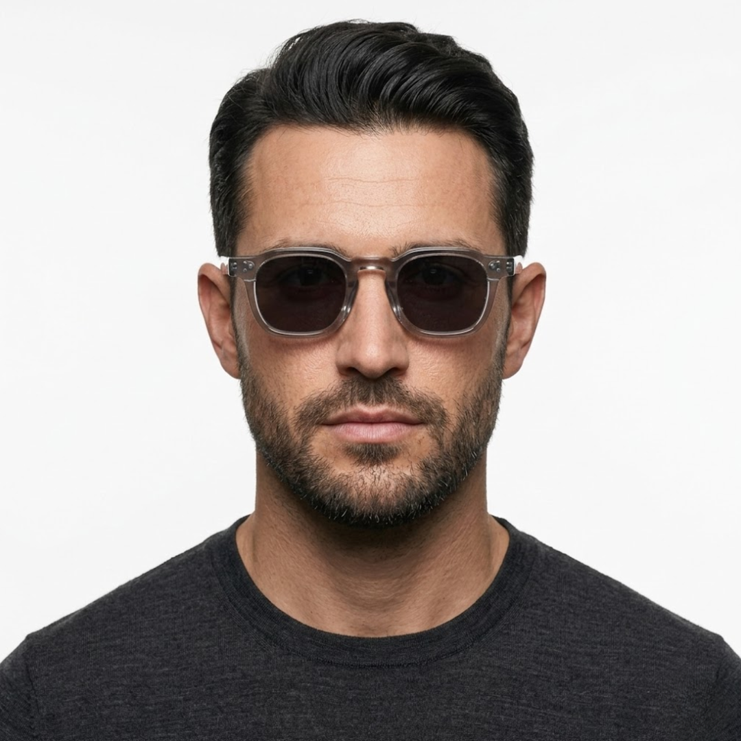 Square UV400 Sunglasses - Men's Retro Design