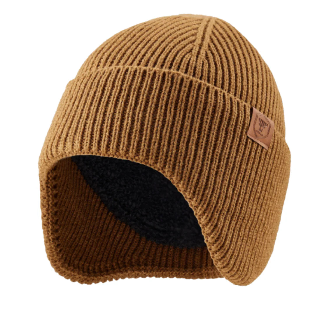 Fleece-Lined Winter Beanie with Ear Flaps for Outdoor