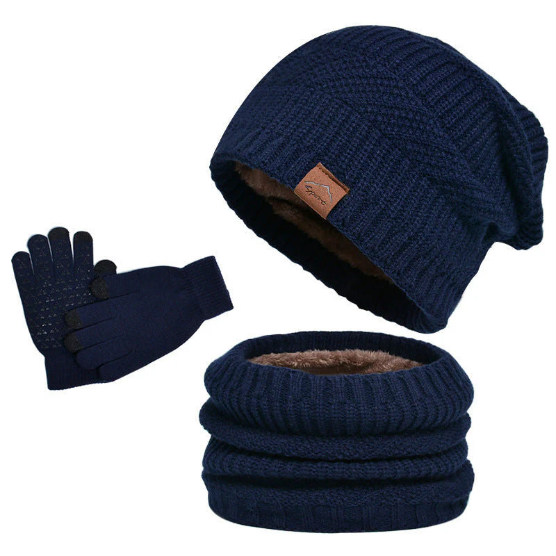 Men's 3-Piece Winter Set: Hat, Scarf & Touchscreen Gloves