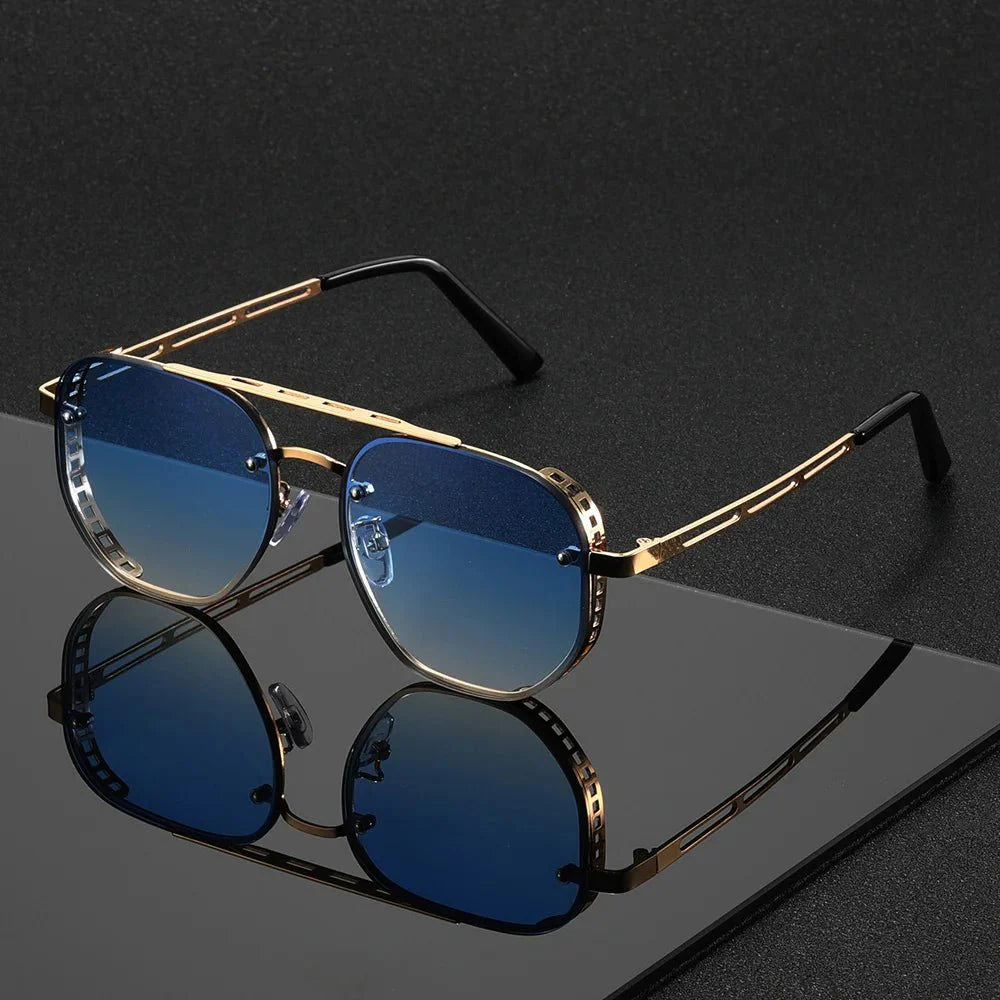 Aviator Sunglasses with Gold-Tone Frame & UV Protection
