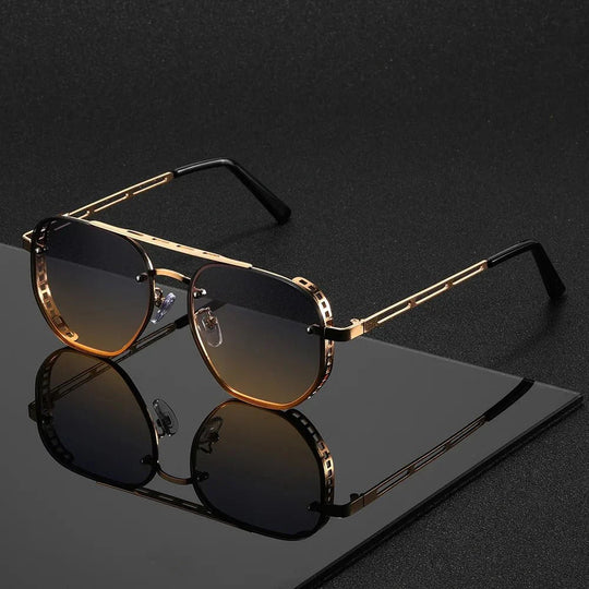 Aviator Sunglasses with Gold-Tone Frame & UV Protection
