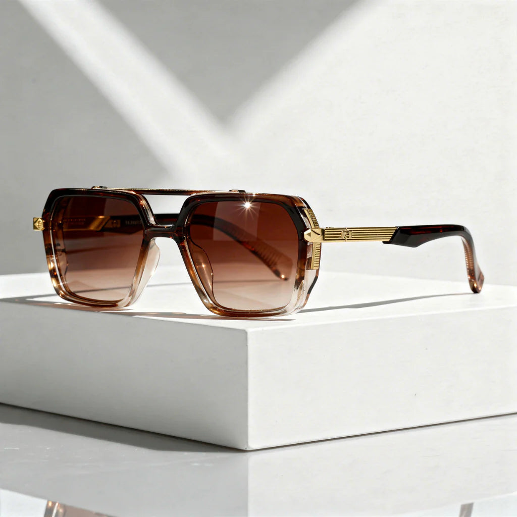 Square Aviator Sunglasses with UV400 Protection