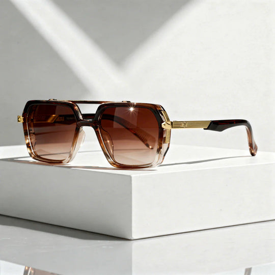Square Aviator Sunglasses with UV400 Protection