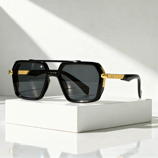 Square Aviator Sunglasses with UV400 Protection