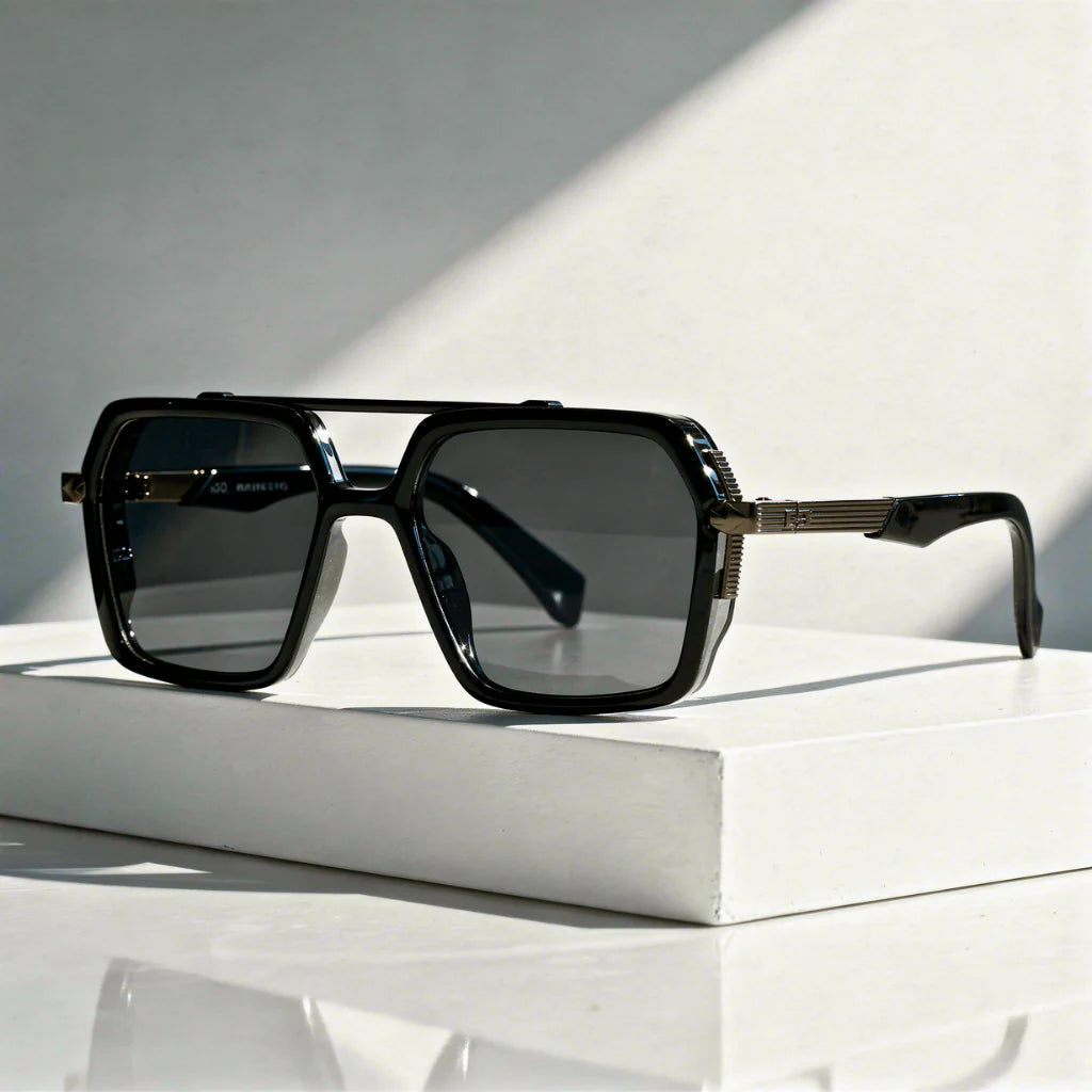 Square Aviator Sunglasses with UV400 Protection
