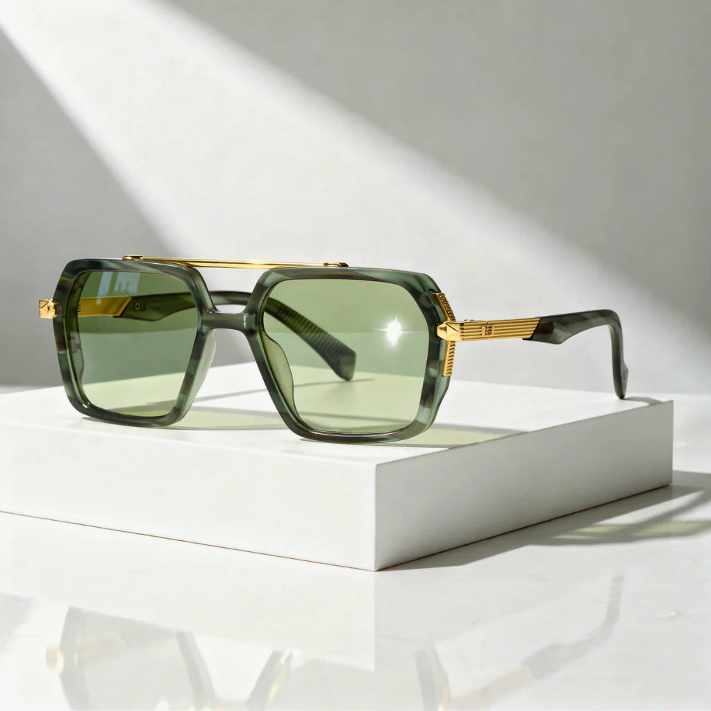 Square Aviator Sunglasses with UV400 Protection