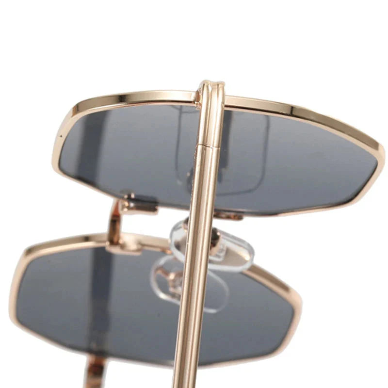 Metal Frame Sunglasses with UV Protection - Tetragon Style