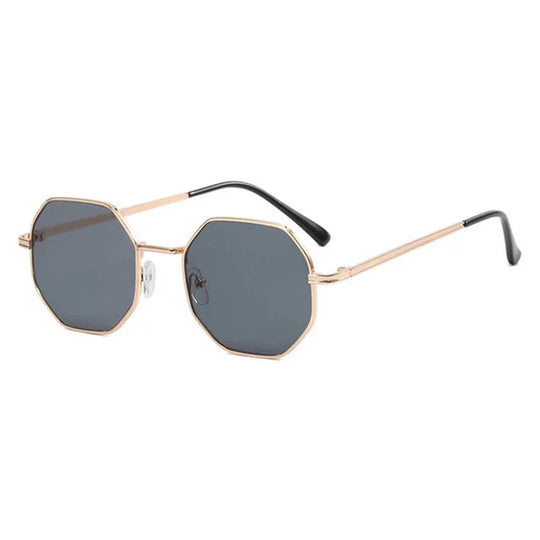 Metal Frame Sunglasses with UV Protection - Tetragon Style