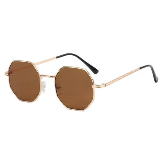 Metal Frame Sunglasses with UV Protection - Tetragon Style