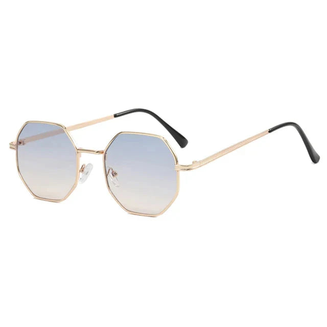 Metal Frame Sunglasses with UV Protection - Tetragon Style