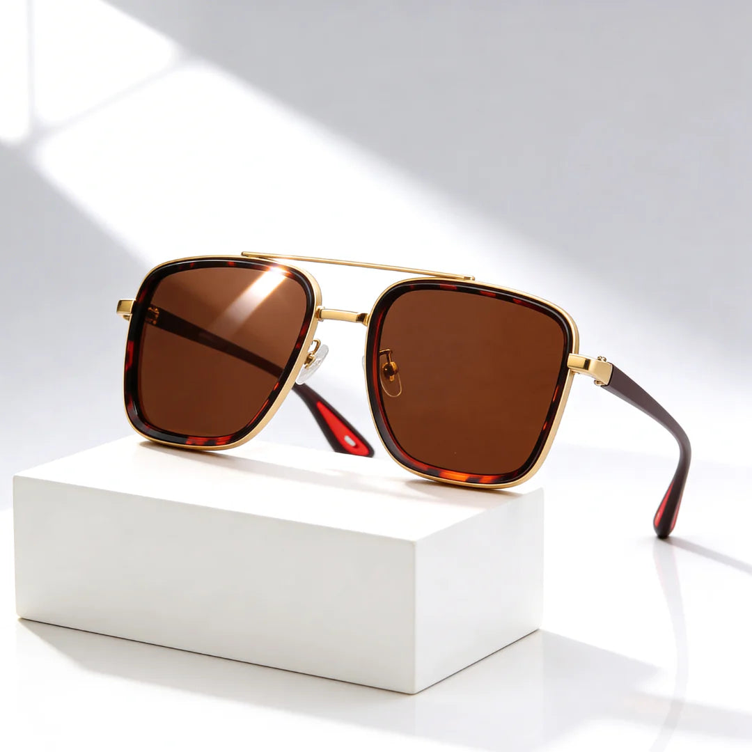 Square Vintage Sunglasses with UV400 Protection