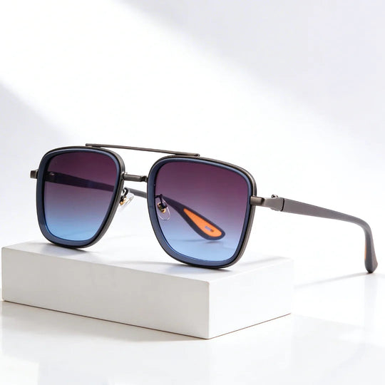 Square Vintage Sunglasses with UV400 Protection